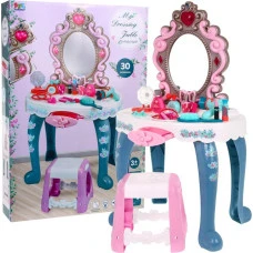 Детский туалетный столик с зеркалом и табуретом для девочки 3+ Свет и звук 22 шт.