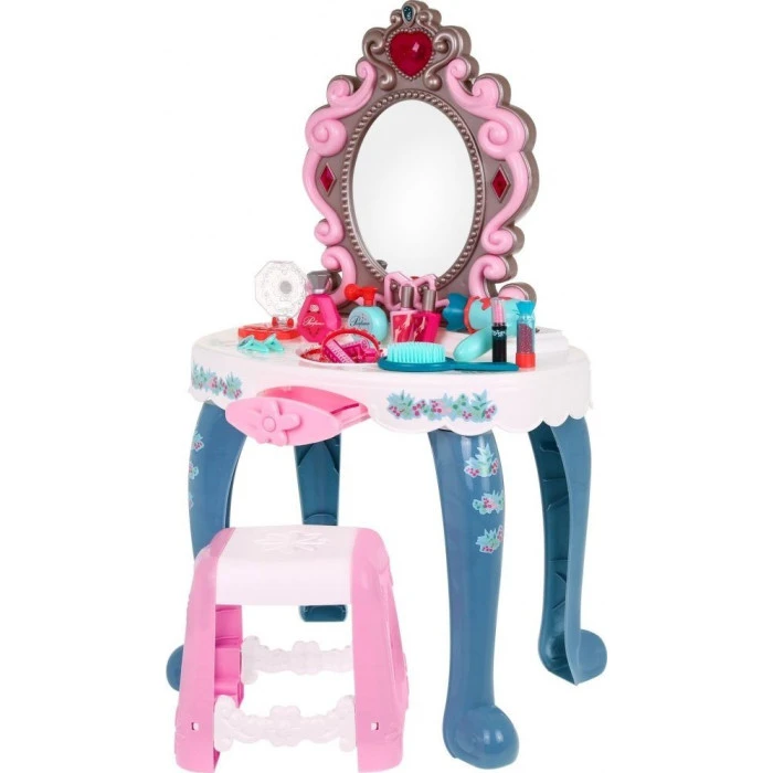 Детский туалетный столик с зеркалом и табуретом для девочки 3+ Свет и звук 22 шт.