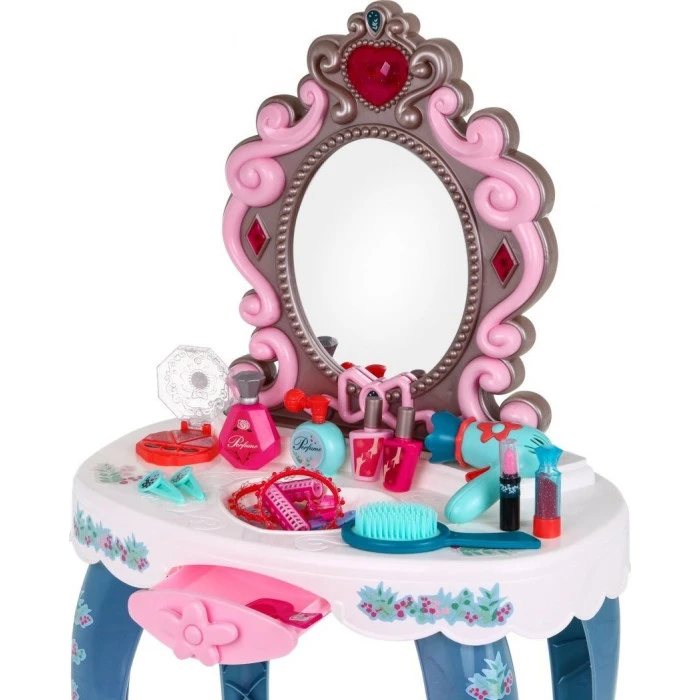 Детский туалетный столик с зеркалом и табуретом для девочки 3+ Свет и звук 22 шт.