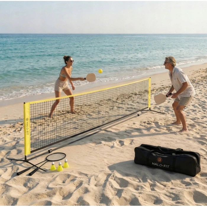 Набор для бадминтона 2-в-1 Halofit, желто-черный.