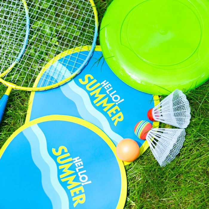 Набір для бадбінтону та тенісу з фрисбі NILS NRZ053, блакитно-зелений