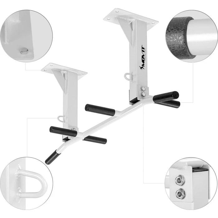 Турник потолочный, гимнастическая палка Movit для подтягивания.
