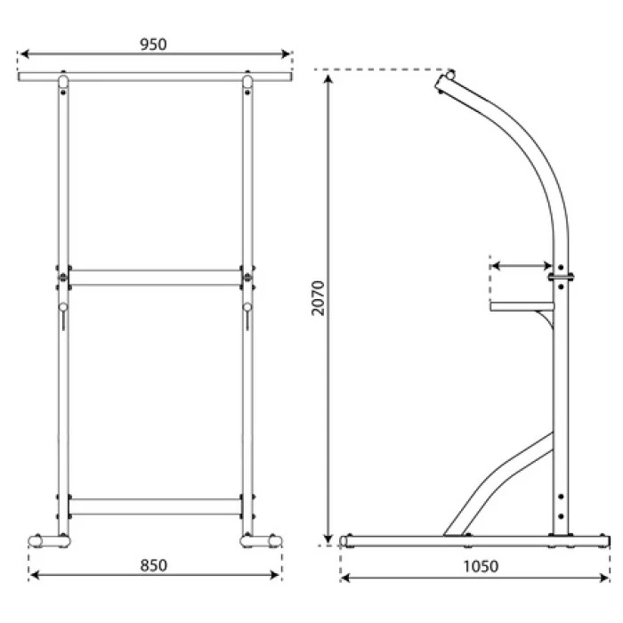 Брусья стационарные с турником K-Sport MFX004