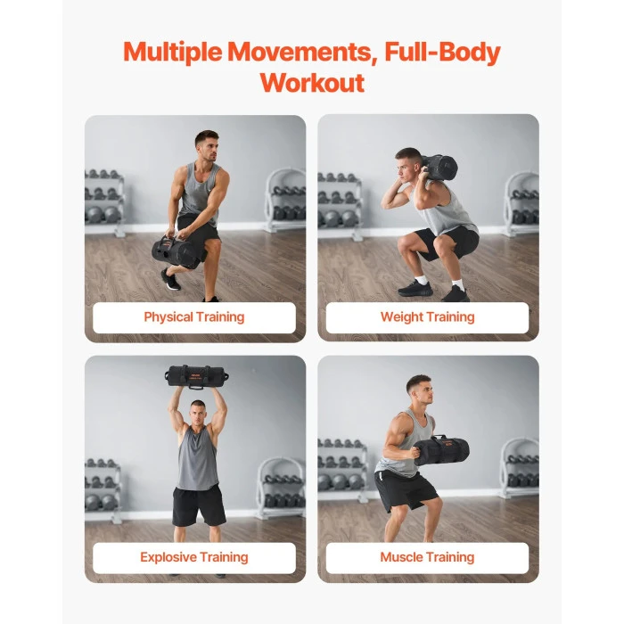 Тренувальна сумка VEVOR 2-11 кг, чорна