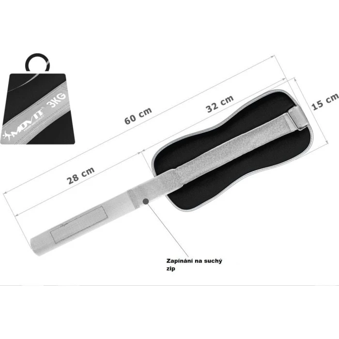 Утяжелители, Movit Neoprene, светоотражающие манжеты - 2 х 3 кг