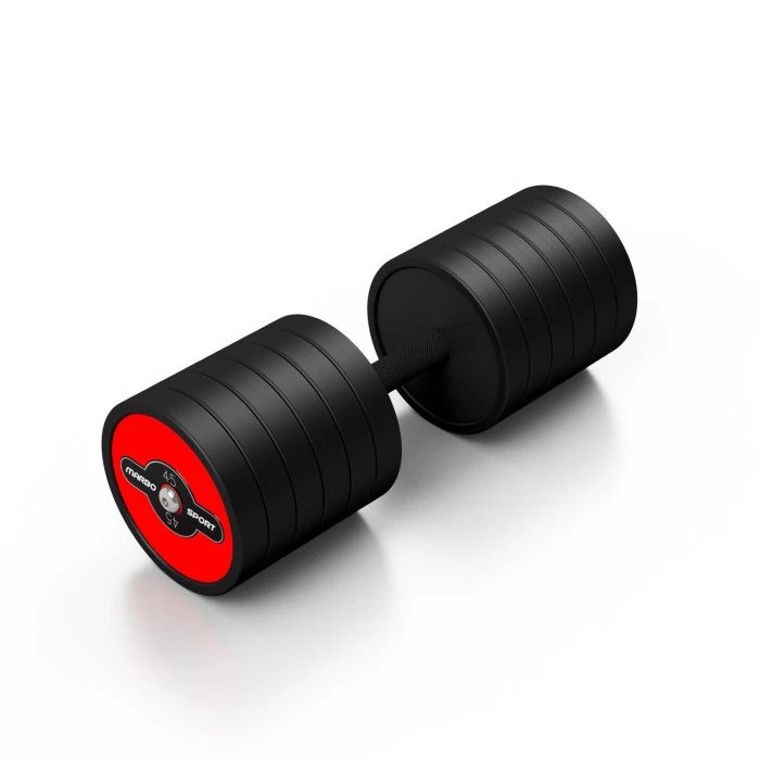 Гантель стальная прорезиненная Marbo Sport 45 кг красная