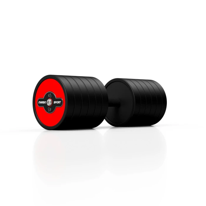 Гантель стальная прорезиненная Marbo Sport 45 кг красная