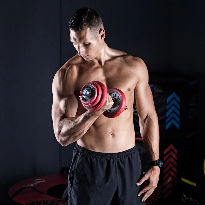 Гантели разборные HMS SGGX20 с переходником для штанги, 20 кг