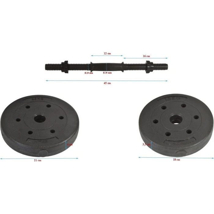 Гантели Eb Fit B/Box битумные 2 х 8 кг