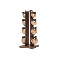 Гантели с подставкой NOHrD SwingBel Tower 2-8 Kg Set Classic Nature Walnut Leather