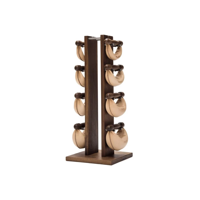 Гантели с подставкой NOHrD SwingBel Tower 2-8 Kg Set Classic Nature Walnut Leather