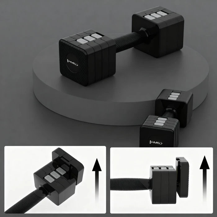 Гантелі розбірні HMS HL02 2 x 5 кг, чорні