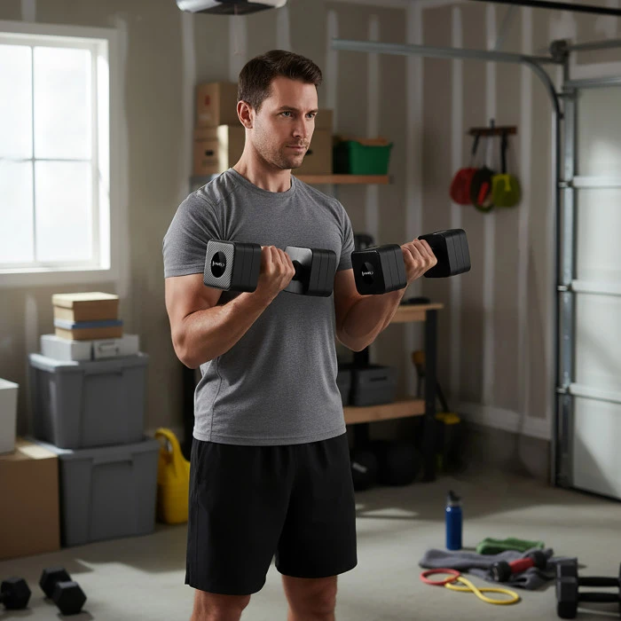 Гантелі розбірні HMS HL02 2 x 5 кг, чорні