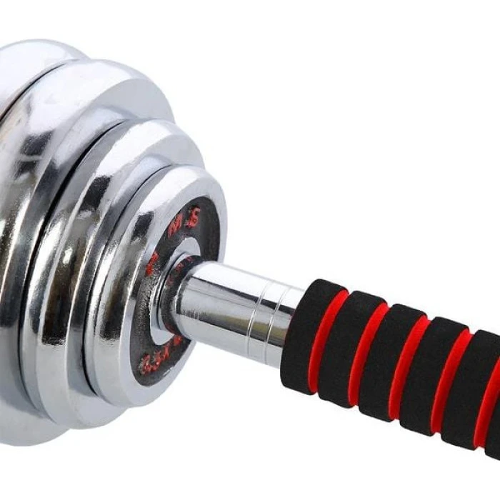 Хромированный набор гантелей в кейсе 2х15 кг.