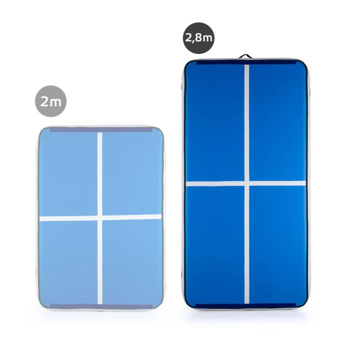 Надувной коврик гимнастический inSPORTline Aircase 280x140 см сине-белый