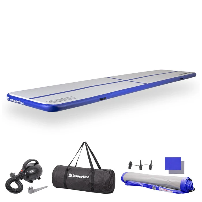Надувной коврик Airtrack inSPORTline Airstunt 500x100 см серо-синий