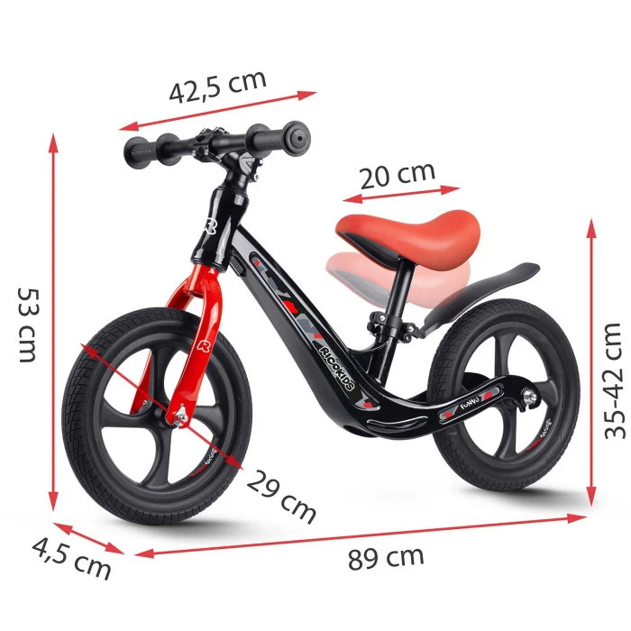 Біговел Ricokids FUNNU чорно-червоний