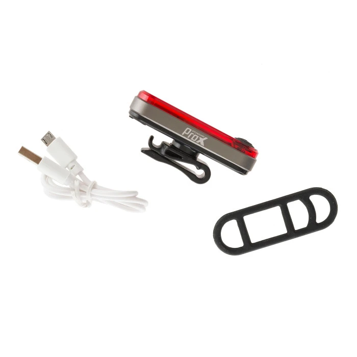 Ліхтар задній /акумулятор/ PROX WEGA LED COB 40 Lm USB, червоний