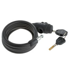 Велосипедный спиральный замок KELLYS Recoil с ключом, 180 см, черная ручка