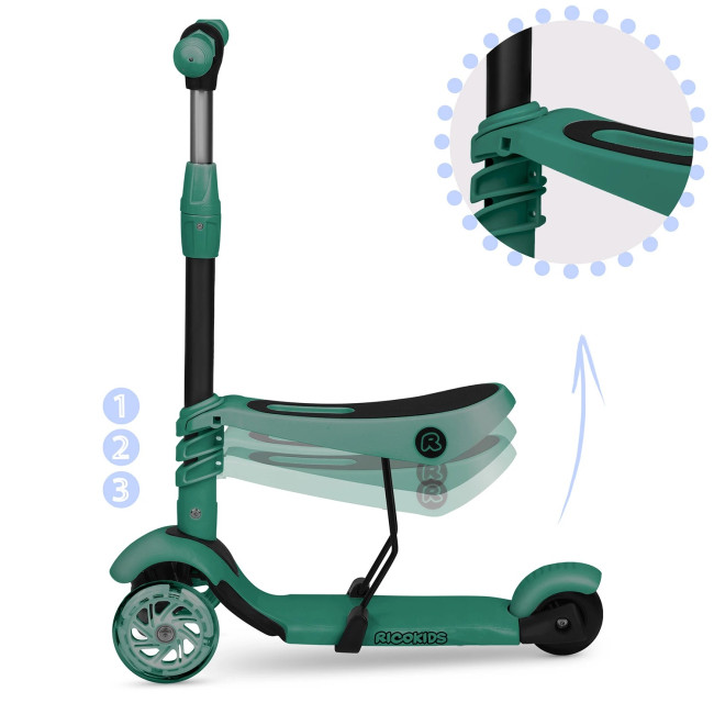 Самокат дитячий триколісний Ricokids Todi зелений