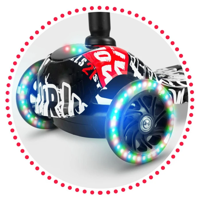 Самокат детский трехколесный Ricokids Piko черно-красный