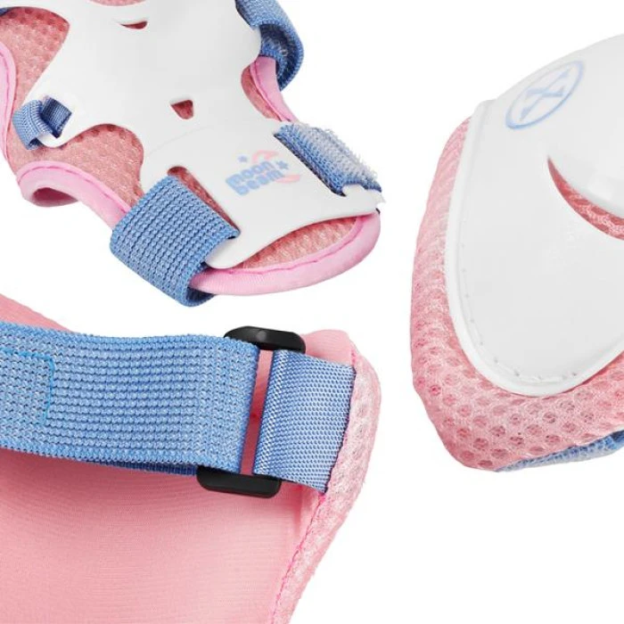 Роликовые коньки с комплектом защиты NILS EXTREME Moonbeam NA0189 размер M 35-38, голубовато-розовые.