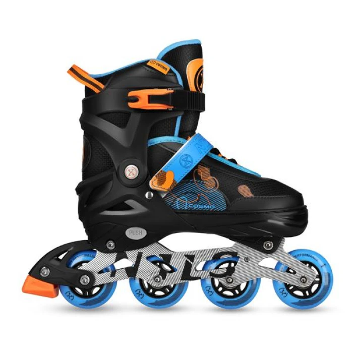 Роликовые коньки NILS EXTREME NA13808 размер L 38-41, черно-синие