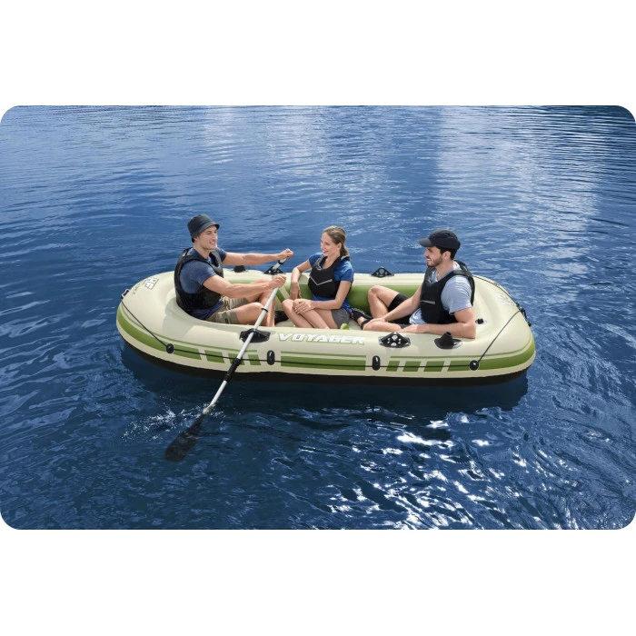 Лодка надувная Bestway Voyager X3 Raft 294 х 137 см, зелено-бежевая