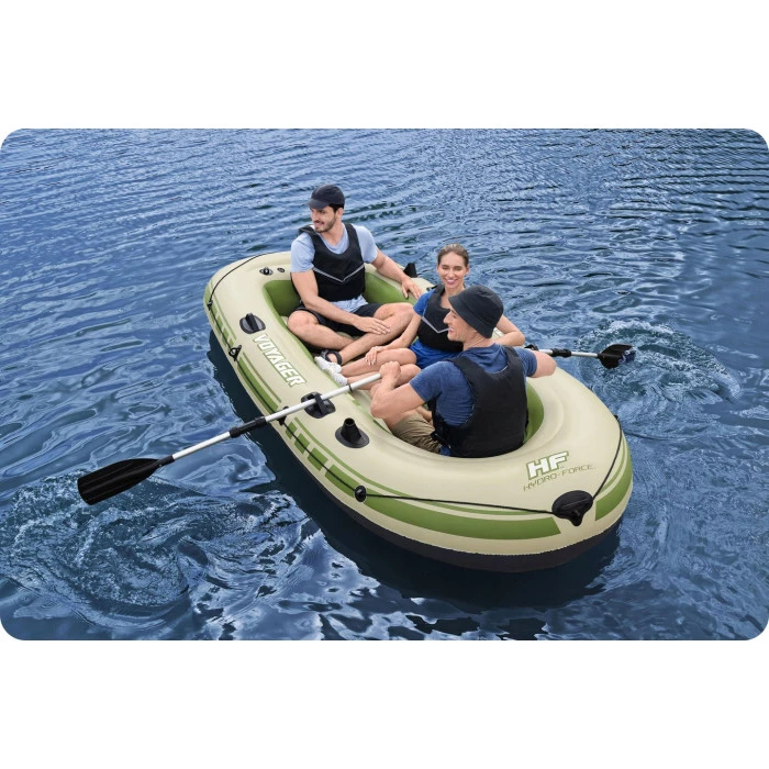 Лодка надувная Bestway Voyager X3 Raft 294 х 137 см, зелено-бежевая