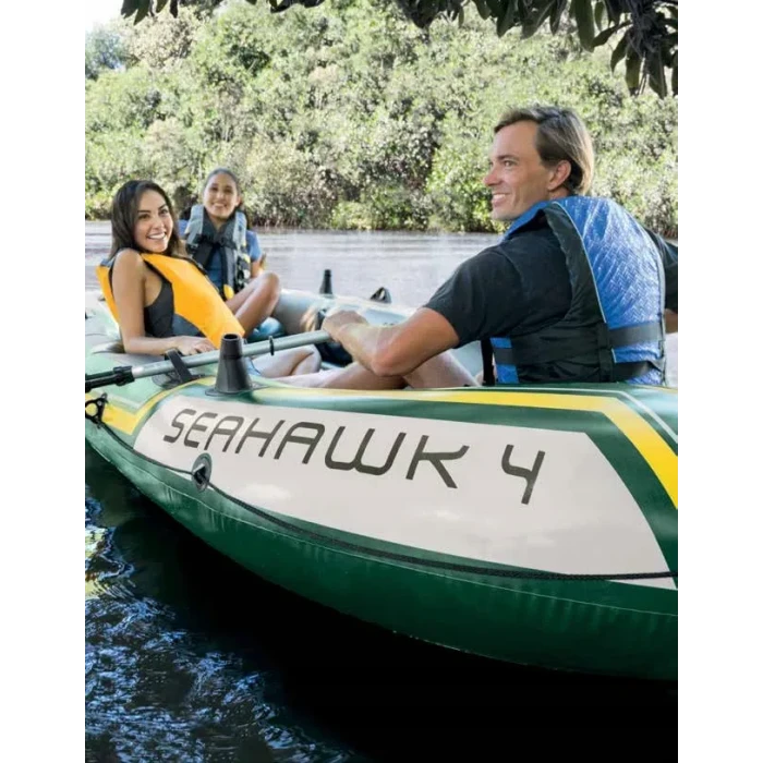 Лодка надувная Intex Seahawk 4 351 x 145 x 48 см, зеленый