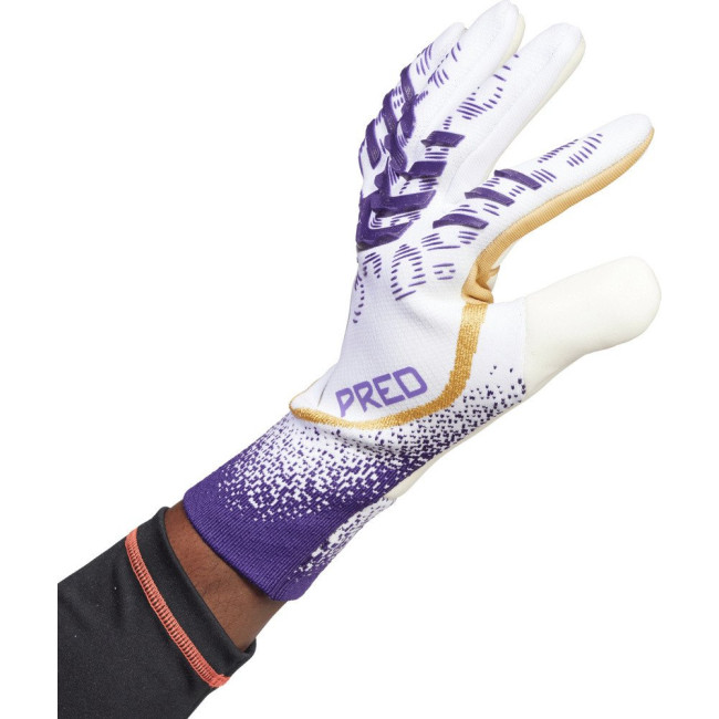 Перчатки вратарские Adidas Predator GL Pro JZ5787 г. 11, бело-фиолетовые