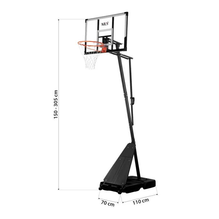 Баскетбольное кольцо NILS ZDK255, 45 см, черно-оранжевый.