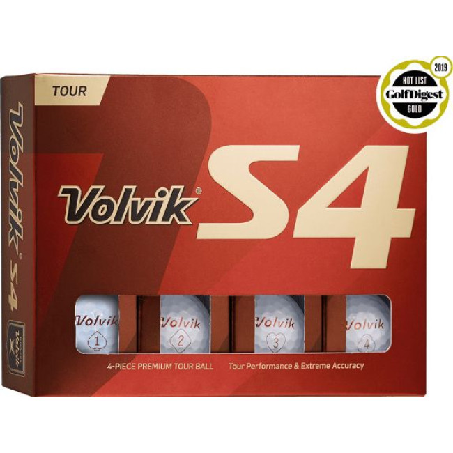 М'ячі для гольфу Volvik Tour S4 12 шт, білі