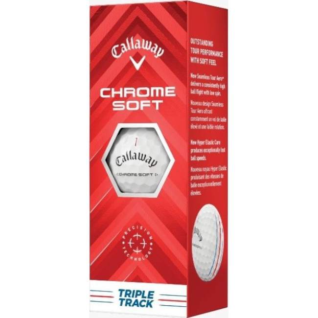 Мячи для гольфа Callaway Chrome Soft Triple Track 2024 12 шт, белые
