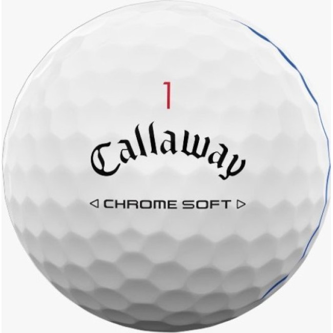 Мячи для гольфа Callaway Chrome Soft Triple Track 2024 12 шт, белые