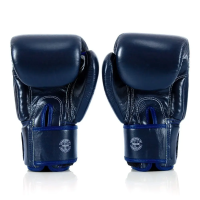 Рукавички боксерські шкіряні з бинтами Fairtex BGV1-ONE 10 унцій, темно-сині