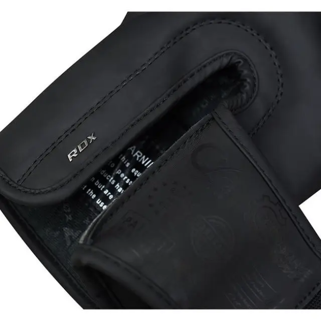 Рукавички боксерські з капою RDX F15 Noir Matte розмір 12 унцій, чорні