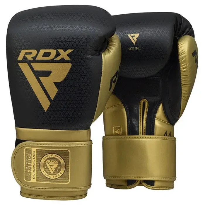 Рукавички боксерські з капою RDX MARK PRO SPARRING TRI LIRA 2 розмір 12 унцій, чорно-золотисті