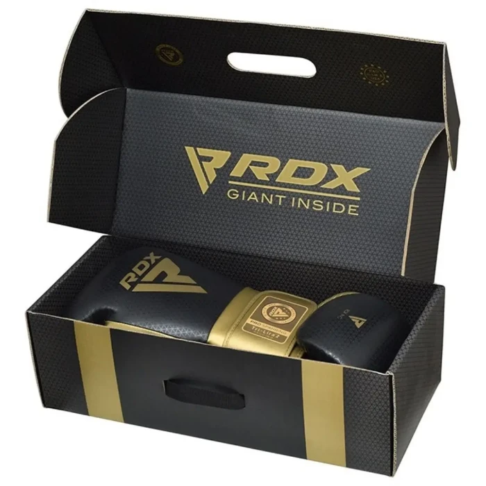 Рукавички боксерські з капою RDX MARK PRO SPARRING TRI LIRA 2 розмір 12 унцій, чорно-золотисті