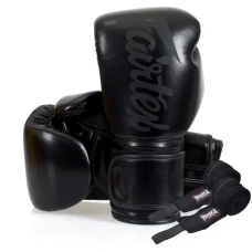 Перчатки боксерские с бинтами Fairtex BGV14SB 10 унций, желто-черные
