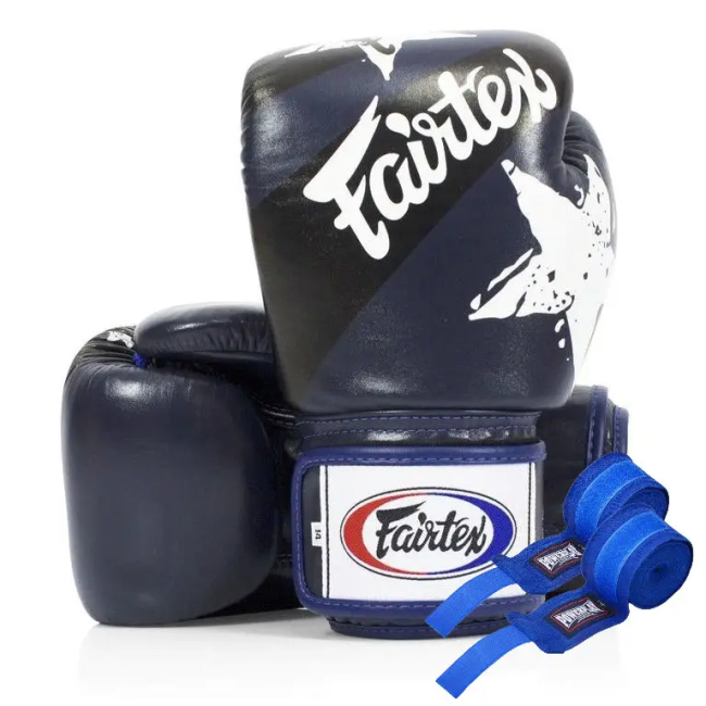 Перчатки боксерские Fairtex BGV1 Nation Print 12 унций, темно-синие