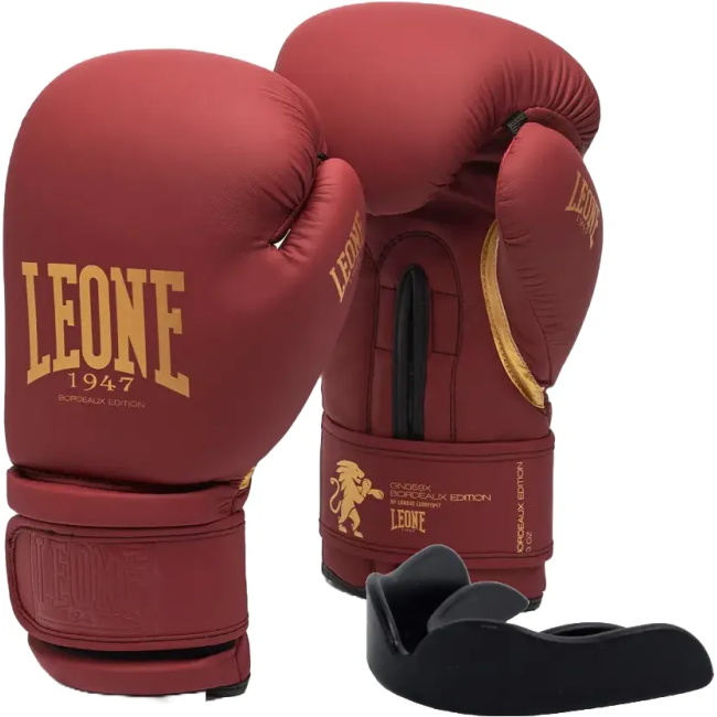 Рукавички боксерські з капою Leone GN059X BORDEAUX ED 10 унцій, червоні
