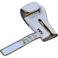 Рукавички боксерські з капою RDX F7 Ego розмір 16 унцій, біло-золотисті