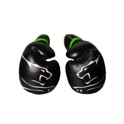 Перчатки боксерские PowerPlay 3018 Jaguar 14 унций, черно-зеленые