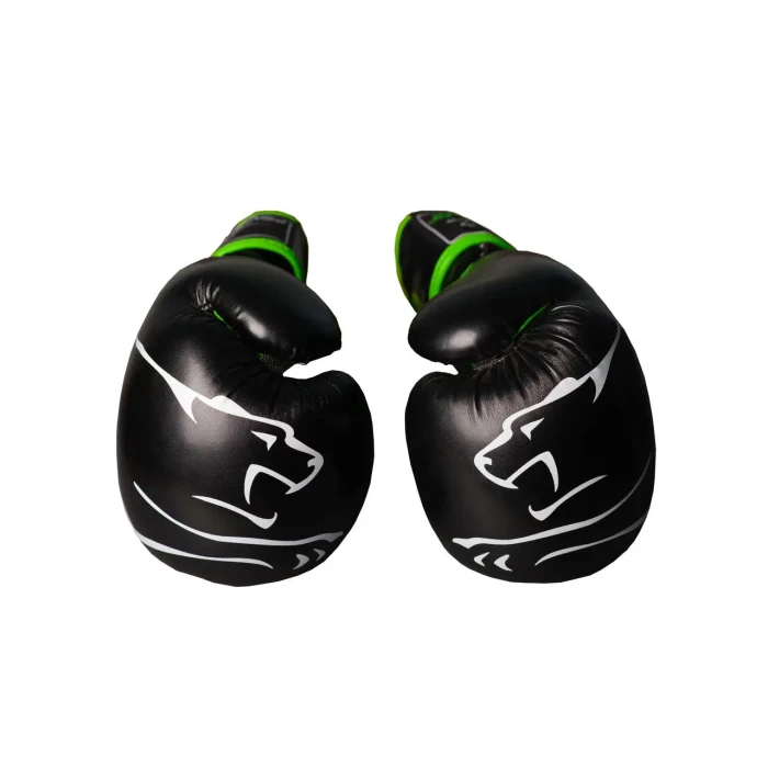 Перчатки боксерские PowerPlay 3018 Jaguar 14 унций, черно-зеленые