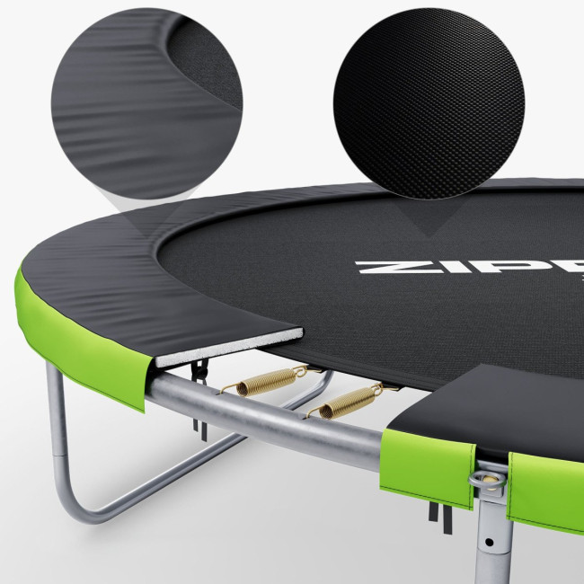 Батут Zipro Jump Pro с внутренней сеткой 8 футов 252 см черно-зеленый