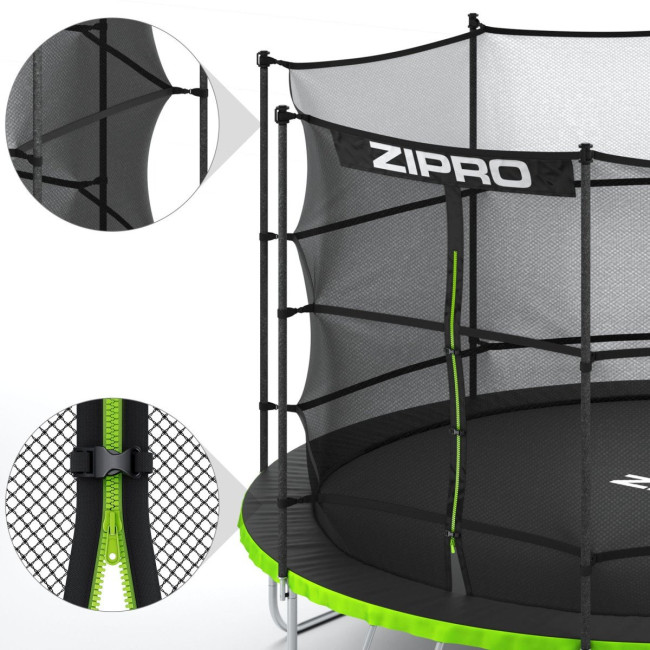 Батут Zipro Jump Pro с внутренней сеткой 8 футов 252 см черно-зеленый