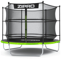 Батут Zipro Jump Pro с внутренней сеткой 8 футов 252 см черно-зеленый