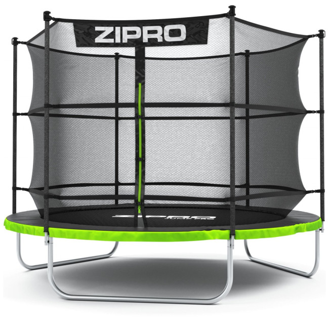 Батут Zipro Jump Pro с внутренней сеткой 8 футов 252 см черно-зеленый