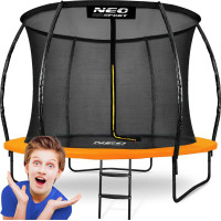 Батут Neo-Sport з внутрішньою сіткою 8,5 футів 252 см чорно-помаранчевий